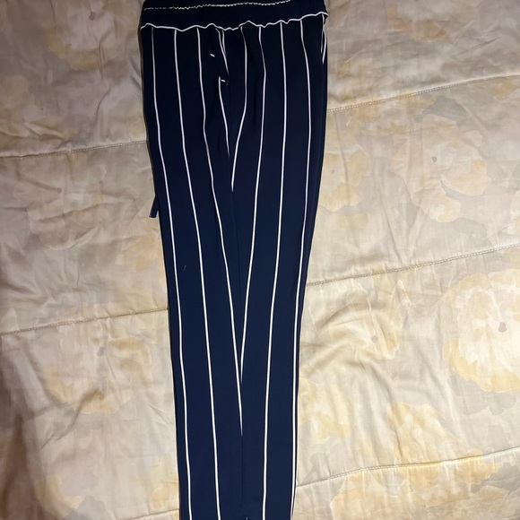 Zara Pants, Size Small, Navy Blue/White stripe, light weight, Like New - Picture 3 of 3